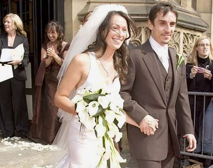 Emma Hadfield and Gary Neville at their wedding. 